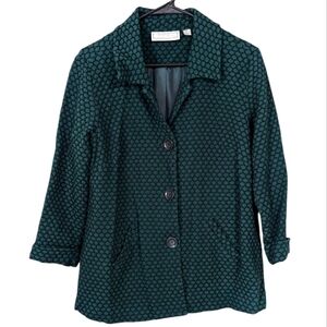 Simonton Says by George Simonton Green Black Textured Boxy Blazer Jacket SIze S